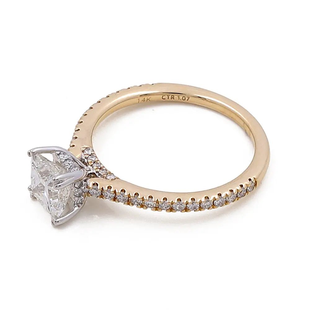 14K Yellow Gold Princess Diamond Engagement Ring 0.26 ct tw – view 2