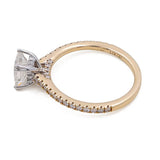 14K Yellow Gold Women's Contemporary Engagement Ring with 0.26Tw Round Diamonds - Miral Jewelry