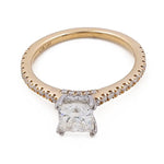 14K Yellow Gold Women's Contemporary Engagement Ring with 0.26Tw Round Diamonds - Miral Jewelry