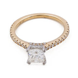 14K Yellow Gold Women's Contemporary Engagement Ring with 0.26Tw Round Diamonds - Miral Jewelry