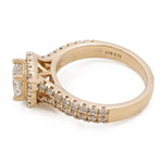 14K Yellow Gold Women's Contemporary Engagement Ring with 0.75Tw Round Diamonds - Miral Jewelry