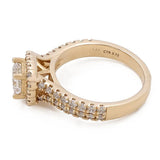 14K Yellow Gold Women's Contemporary Engagement Ring with 0.75Tw Round Diamonds - Miral Jewelry