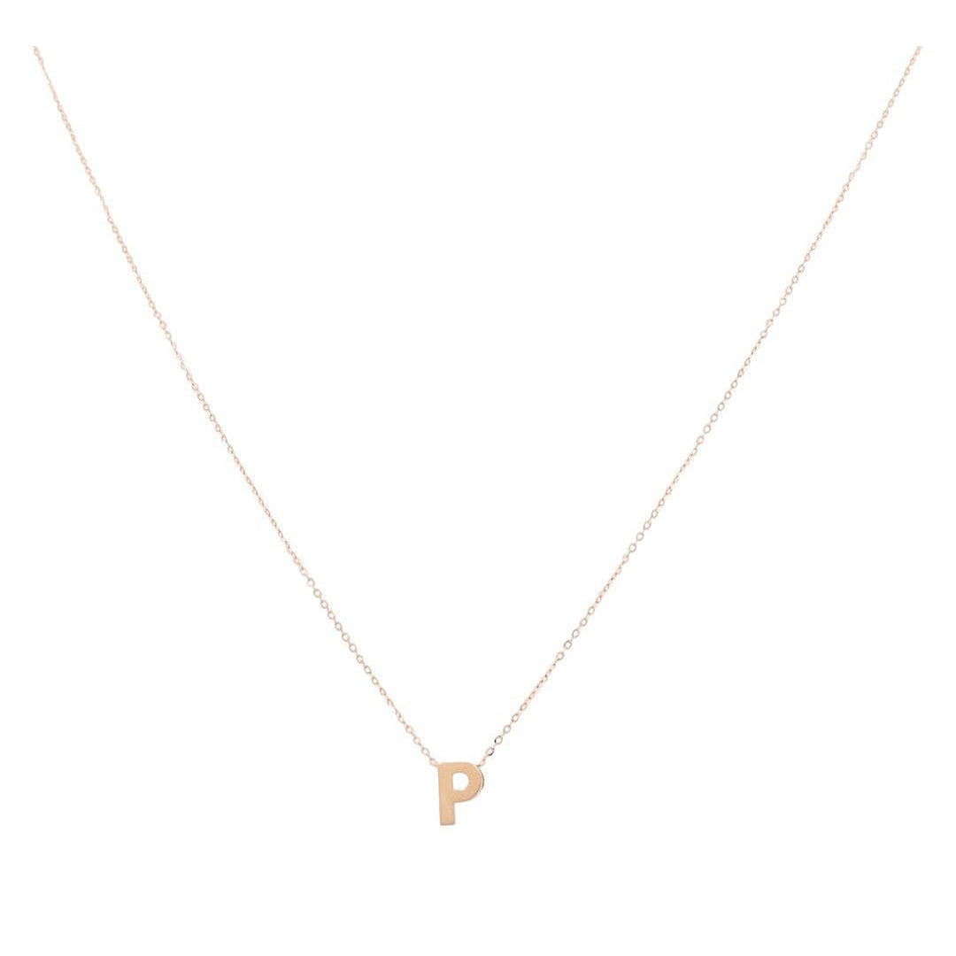 14K Yellow Gold Initial P Necklace 18in