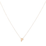 14K Yellow Gold Women's Necklace with Inicial P - Miral Jewelry