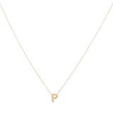 14K Yellow Gold Women's Necklace with Inicial P - Miral Jewelry