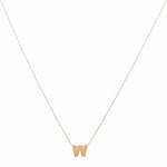 14K Yellow Gold Women's Necklace with Inicial W - Miral Jewelry
