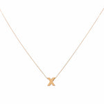 14K Yellow Gold Women's Necklace with Inicial X - Miral Jewelry