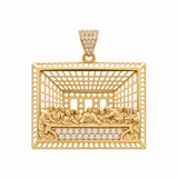 14K Yellow Last Supper With CZ Pendant - Miral Jewelry