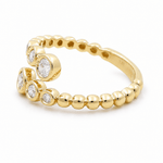 14K Yellow Modern Diamond Fashion Ring Round Diamonds - Miral Jewelry