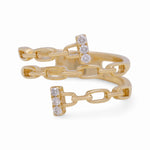 14K Yellow Modern Diamond Fashion Ring with 0.11Tw Round Diamonds - Miral Jewelry