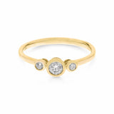 14K Yellow Modern Diamond Fashion Ring with 0.29Tw Round Diamonds - Miral Jewelry