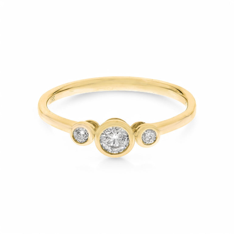 14K Yellow Modern Diamond Fashion Ring with 0.29Tw Round Diamonds - Miral Jewelry