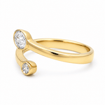 14K Yellow Modern Diamond Fashion Ring with 0.42Tw Oval Diamonds and 0.25Tw Round Diamonds - Miral Jewelry