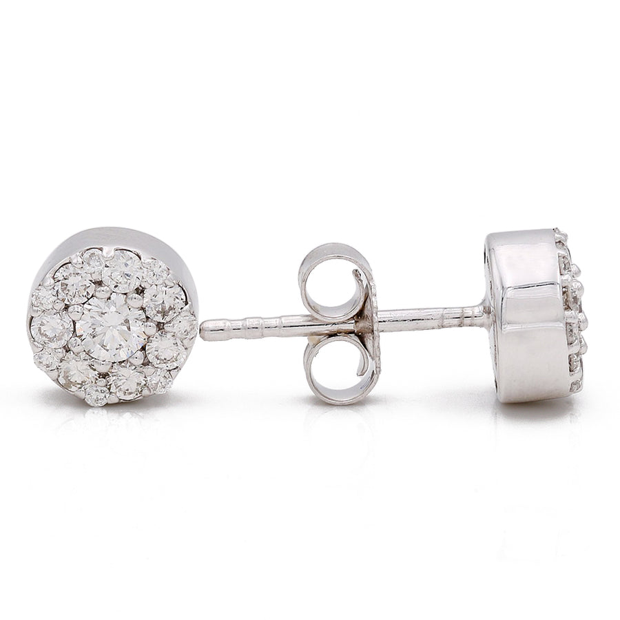 White Gold Fashion Earrings With Diamonds
