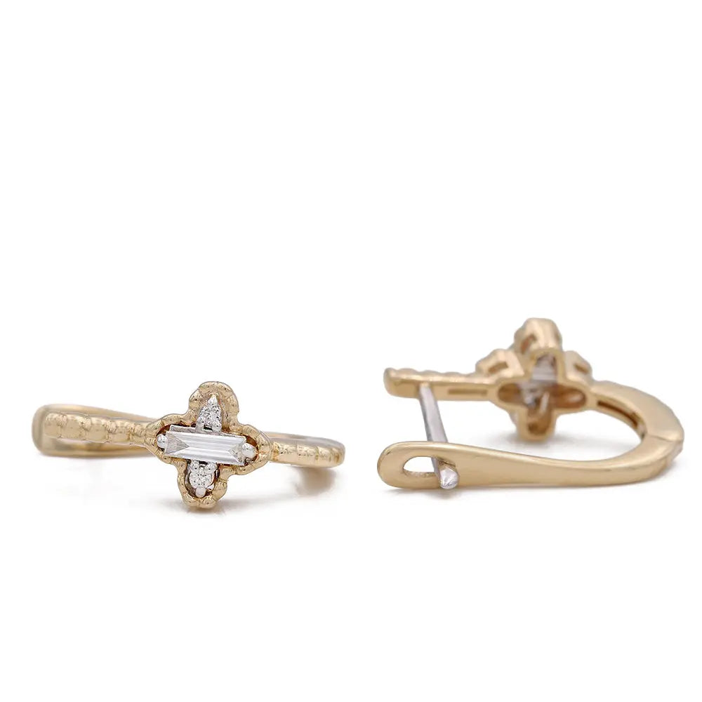 Yellow Gold 14K Fashion Earrings With Diamonds Miral Jewelry