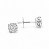 14K White Gold Round Diamond Earrings with 0.59Tw Round Diamonds