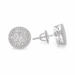 14K White Gold Round Stud Diamond Earrings with 1.00Tw Round Diamonds