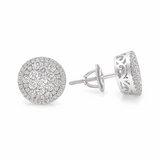 14K White Gold Round Stud Diamond Earrings with 1.00Tw Round Diamonds