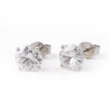 14K White Gold Stud Diamond Earrings with 2= 2.00Tw Round Diamonds DI1 Diamonds