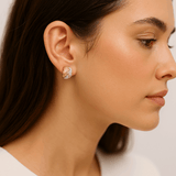 14K  Yellow Gold  Drop Diamond Earrings  with 1.08Tw  Round Diamonds