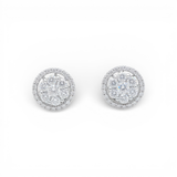 10K White Gold Round Stud Diamond Earrings with 0.86Tw Round Diamonds