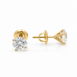 14K Yellow Gold Stud Diamond Earrings with 2.00Tw Round Diamonds