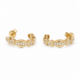 14K Yellow Gold Huggie Diamond Earrings with 0.22Tw Round Diamonds