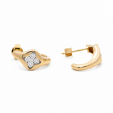 14K Yellow Gold Huggie Diamond Earrings with 0.33Tw Round Diamonds