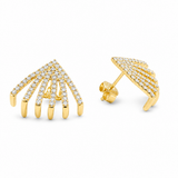 14K Yellow Gold Huggie Diamond Earrings with 0.71Tw Round Diamonds