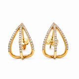 14K Yellow Gold Huggie Diamond Earrings with 0.32Tw R Cubic Zirconiums
