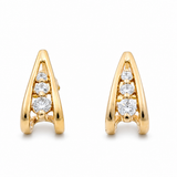 14K Yellow Gold Huggie Diamond Earrings with 0.40Tw Round Diamonds