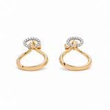 14K Yellow Gold Stud Diamond Earrings with 0.15Tw Round Diamonds