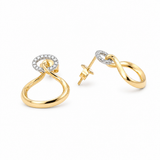 14K Yellow Gold Stud Diamond Earrings with 0.15Tw Round Diamonds