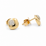 10K Yellow Gold Stud Diamond Earrings with 0.12Tw Round Diamonds