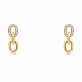 10K Yellow Gold Drop Diamond Earrings with 0.16Tw Round Diamonds