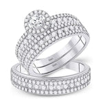 Round Diamond Solitaire Matching Wedding Ring Set 2 Ctw (Certified)