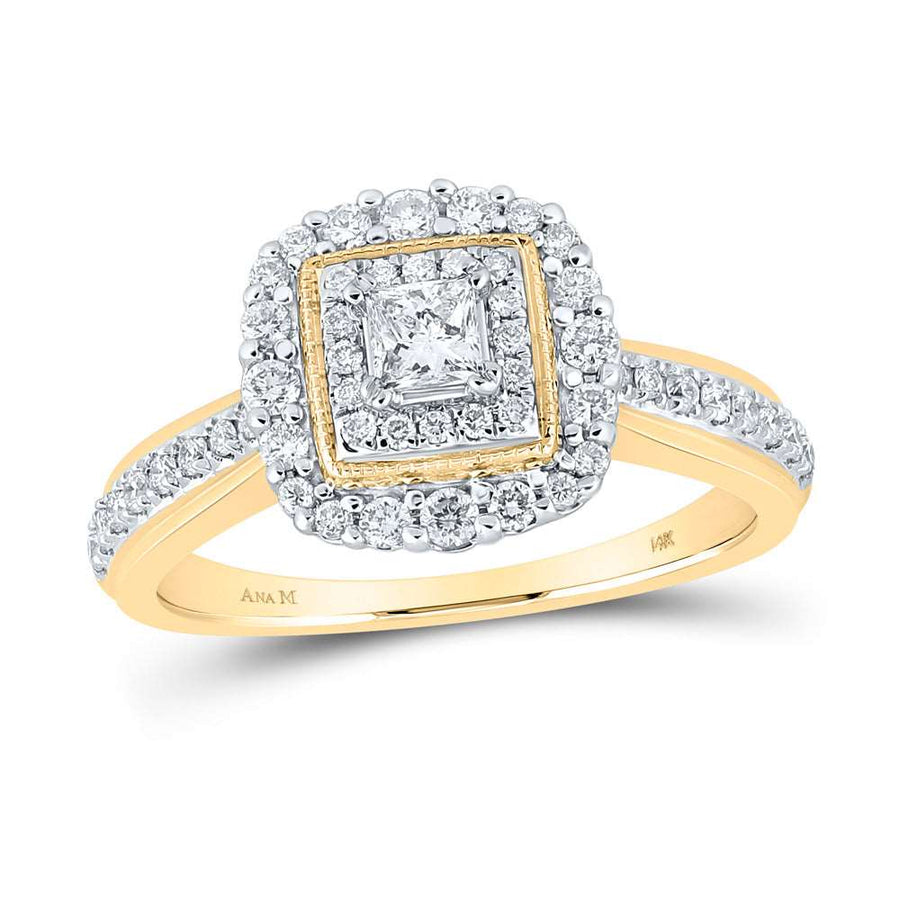Princess Diamond Halo Bridal Engagement Ring 5/8 Cttw