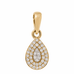 10k Yellow Gold  Pear Diamond Pendant with 0.12Tw Round Diamonds