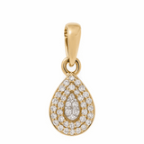 10k Yellow Gold  Pear Diamond Pendant with 0.12Tw Round Diamonds