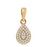 10k Yellow Gold  Pear Diamond Pendant with 0.12Tw Round Diamonds