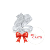 Round Diamond Cluster Matching Wedding Ring Set 1/2 Cttw Miral Jewelry