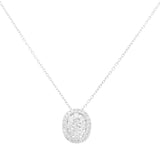 14K White Gold Fancy Link Diamond Women's Necklaces with 0.25Tw Round Diamonds Miral Jewelry