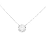 14K White Gold Moderm Diamond Women's Necklaces with 0.32Tw Round Diamonds Miral Jewelry