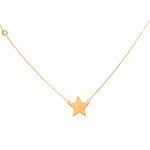 14K Yellow Gold Star Women's Necklaces with 0.03Tw Round Diamonds Miral Jewelry
