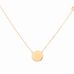 14K Yellow Gold Disk Shape Women's Necklaces with 0.03Tw Round Diamonds Miral Jewelry