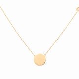 14K Yellow Gold Disk Shape Women's Necklaces with 0.03Tw Round Diamonds Miral Jewelry