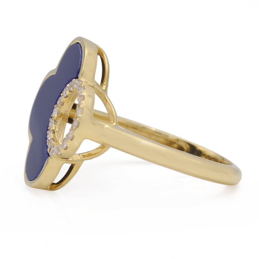 A Miral Jewelry Yellow Gold 14K Fashion Ring With Diamonds.