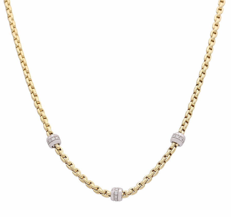 Yellow And White Gold 14K Fashion Necklace With Diamond