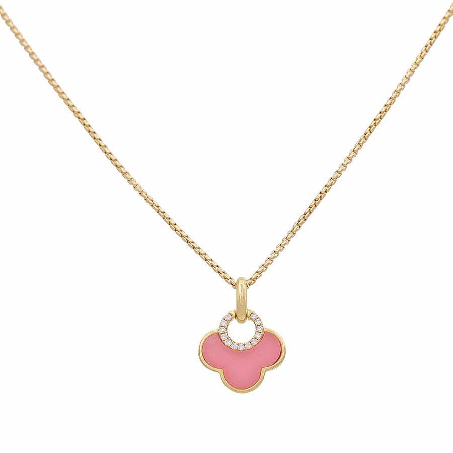 Yellow Gold 14K Fashion Necklace With Diamond
