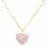10K Yellow Gold Heart Women's Necklaces with 0.50Tw Round Diamonds